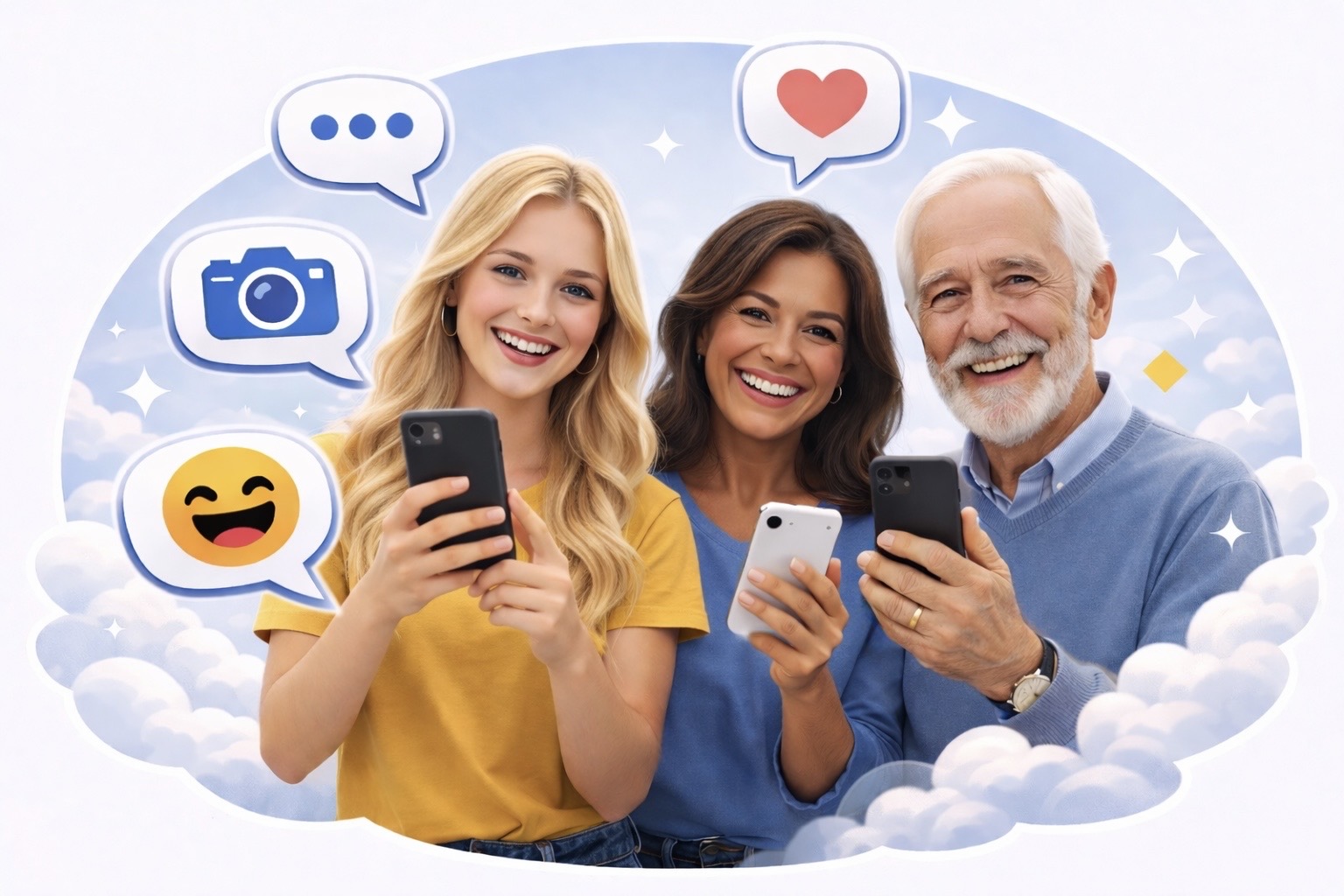 Friends connecting illustration