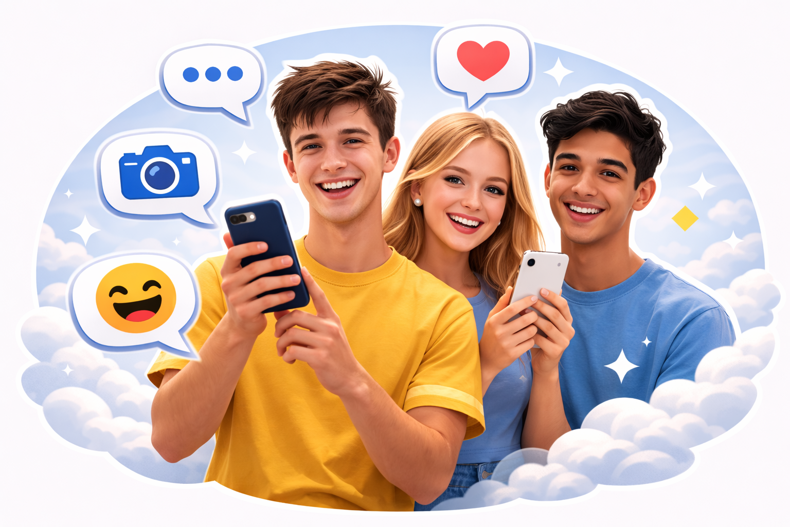 Friends connecting illustration